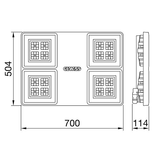 LED-Hallenleuchte 4x47,25 3000K 27000lm Konv DALI 4LEDs sym Dimmung DALI IP66