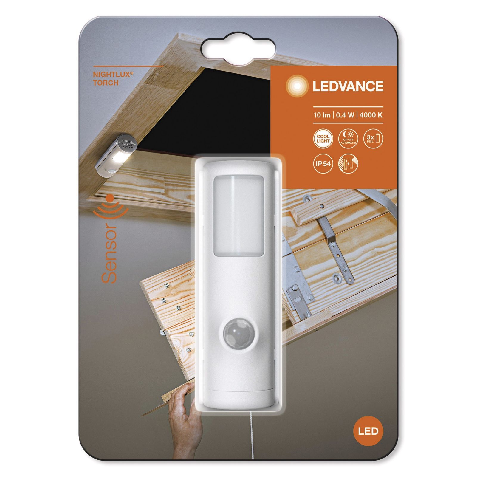 LED-Wandanbauleuchte 0,35W 4000K 10lm ws IP54 BWM 42x36x108mm