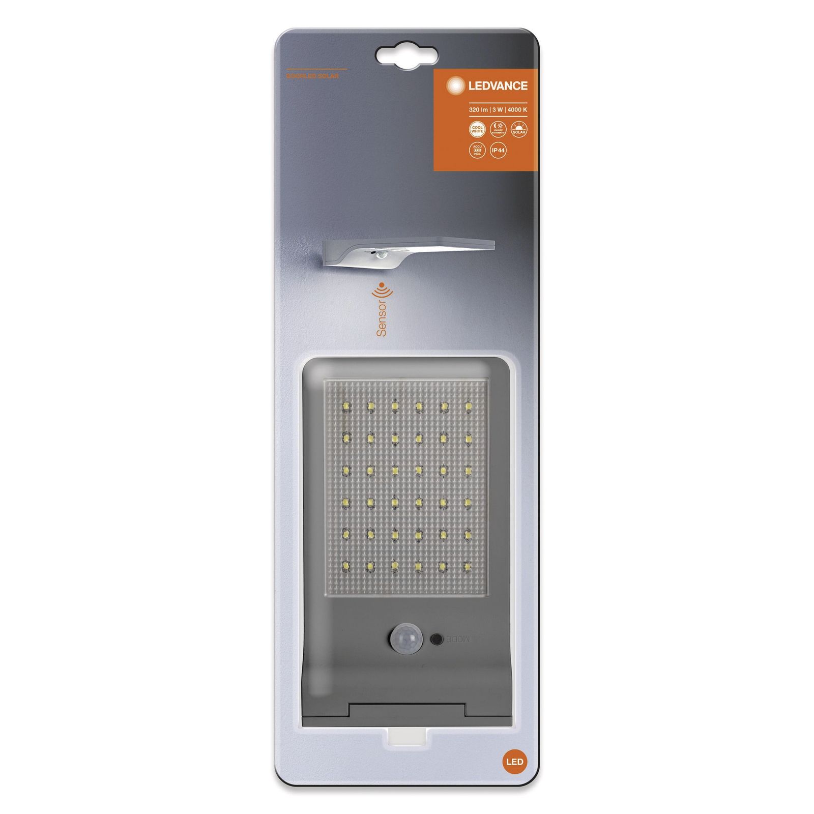 LED-Solarleuchte 3W 4000K 320lm si IP44 BWM 110x192x30mm