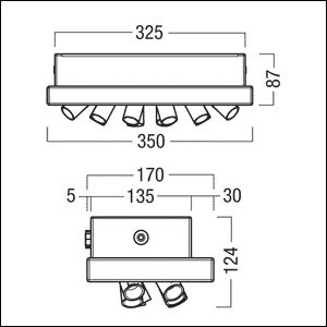 LED-Anbaustrahler 29W 4000K 2321lm Konv DALI Dimmung DALI 12LEDs Alu IP65 anth
