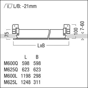 LED-Reinraumleuchte CLEAN II 61W 4000K 6680lm ws Konv Dimmung DALI IP65