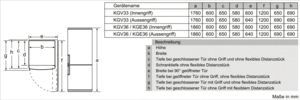 Kühl-/Gefrierkombi Stand Serie 4 E ws 193/94l 228kwh 1760x600x650mm