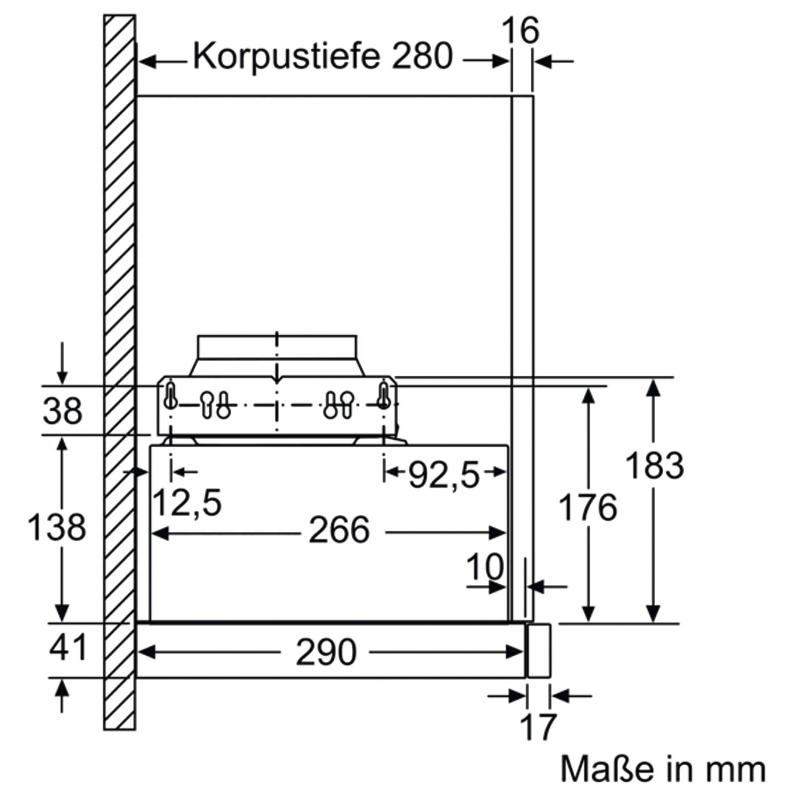 Dunstabzugshaube Flschirm 600mm si B LED 67dB 389cbm/h Ø120-150mm 3st Abl/Uml
