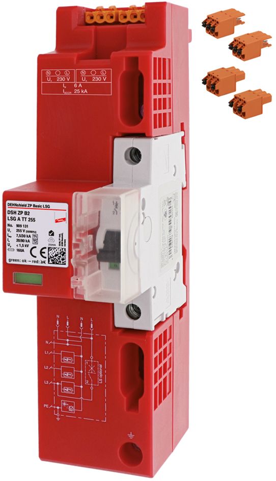 Kombi-Ableiter Sammelsch TN-S TT 230VAC 1,5kV 1TE 4p Netzform TN-S opt