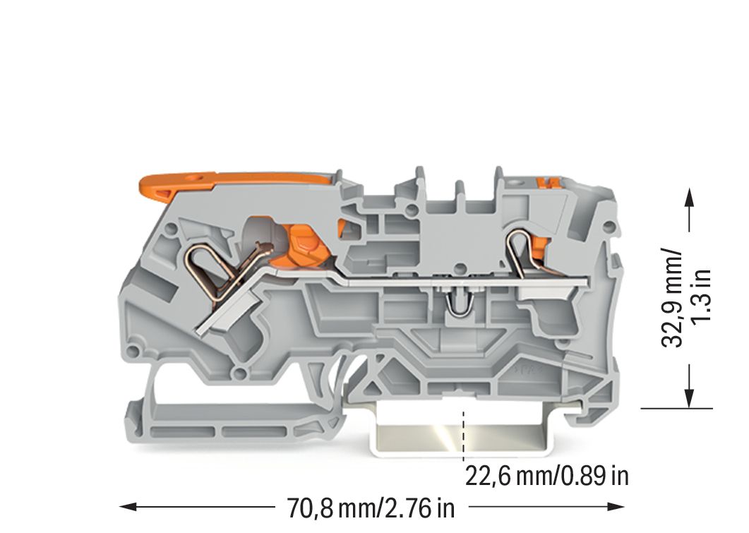 Reihenklemme 0,5-6qmm 1Etage 2kl gr 32A TS35 Hutschiene TH35