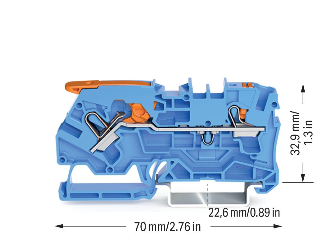 Reihenklemme 0,5-6qmm 1Etage 2kl bl 32A TS35 Hutschiene TH35