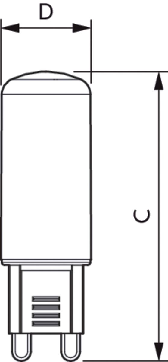 LED-Röhrenlampe G9 2,6W 2700K 300lm E ws mattiert 300° AC Ø15x52mm 220-240V