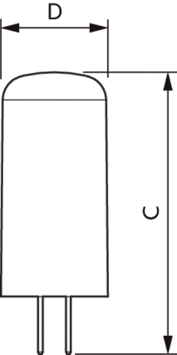 LED-Röhrenlampe G4 2,1W 2700K 210lm F kl ws 300° UC Ø15x40mm 12V
