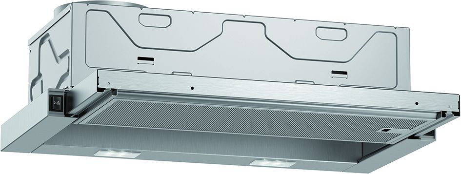Dunstabzugshaube Flschirm 598mm si B LED 67dB 388cbm/h Ø120-150mm 3st Abl/Uml