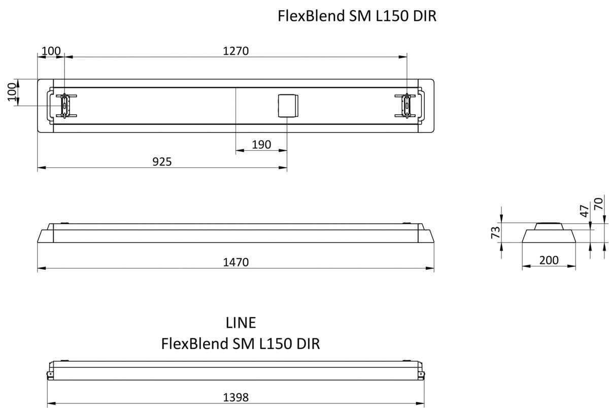 LED-Deckenanbauleuchte FlexBlend 32,5W 4000K 4500lm si Konv Dimmung DALI IP20
