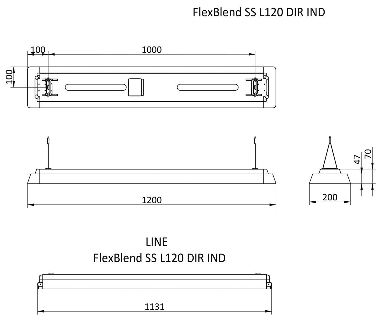 LED-Pendelleuchte 27W FlexBlend 4000K 3600lm 1LED LED nicht austauschbar sym