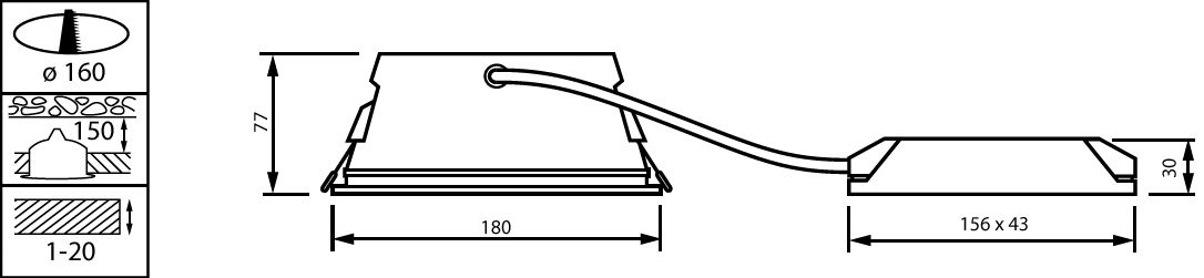 LED-Einbaustrahler 9,8W PerfectFit 4000K 1100lm Konv 1LED Alu IP20 ws mt