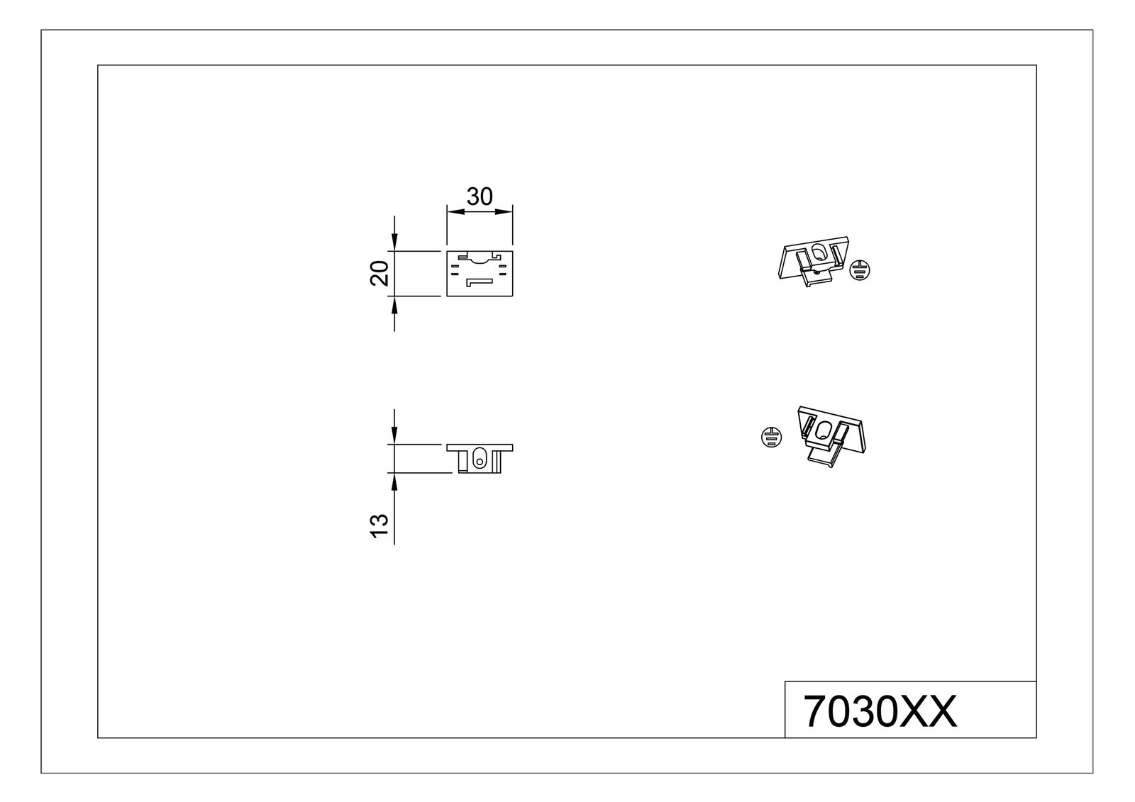 Endkappe ws DUOLINE Kst L18mm B30mm H20mm