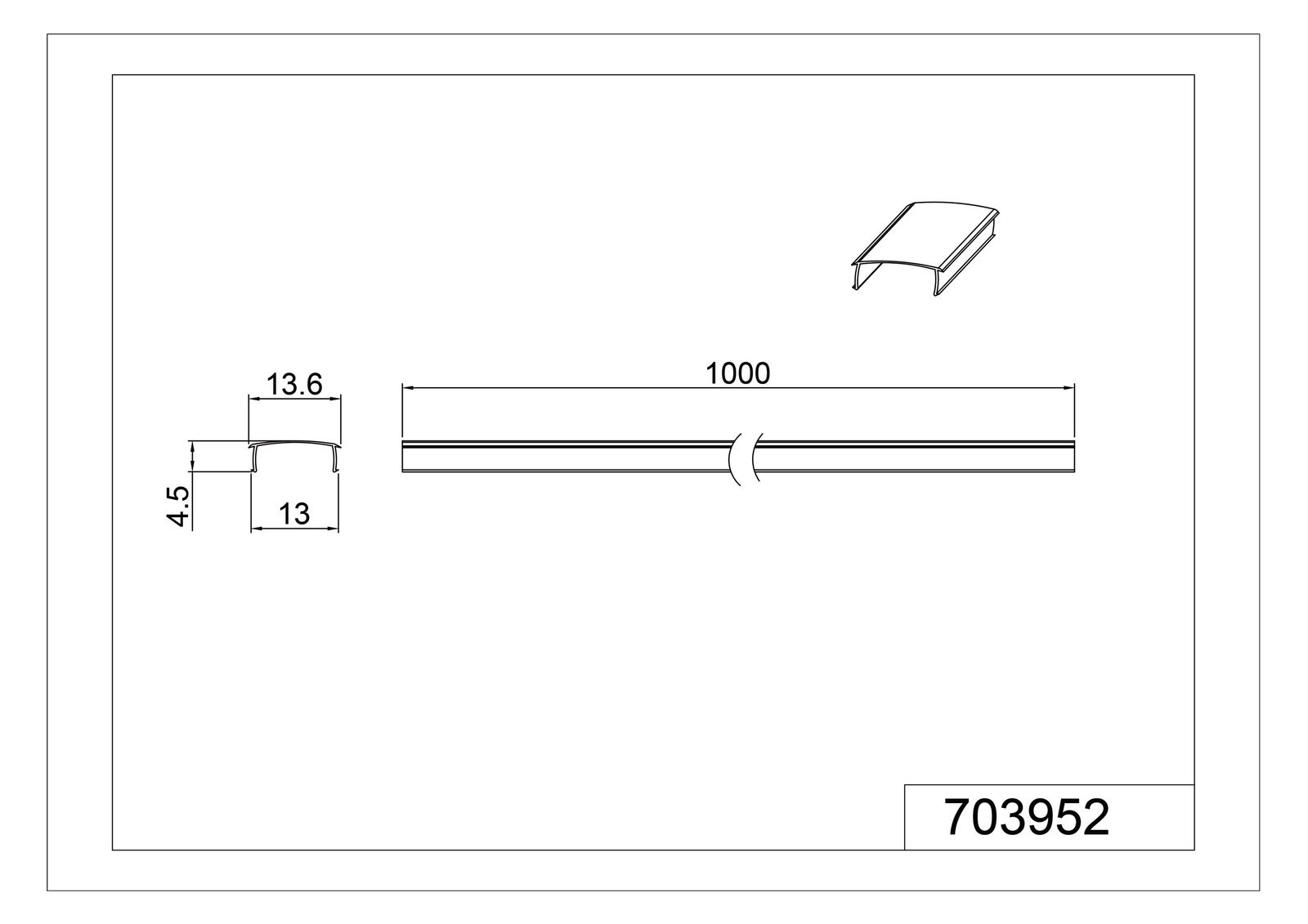 Abdeckung DUOLINE L1000mm B10mm farblos Kst