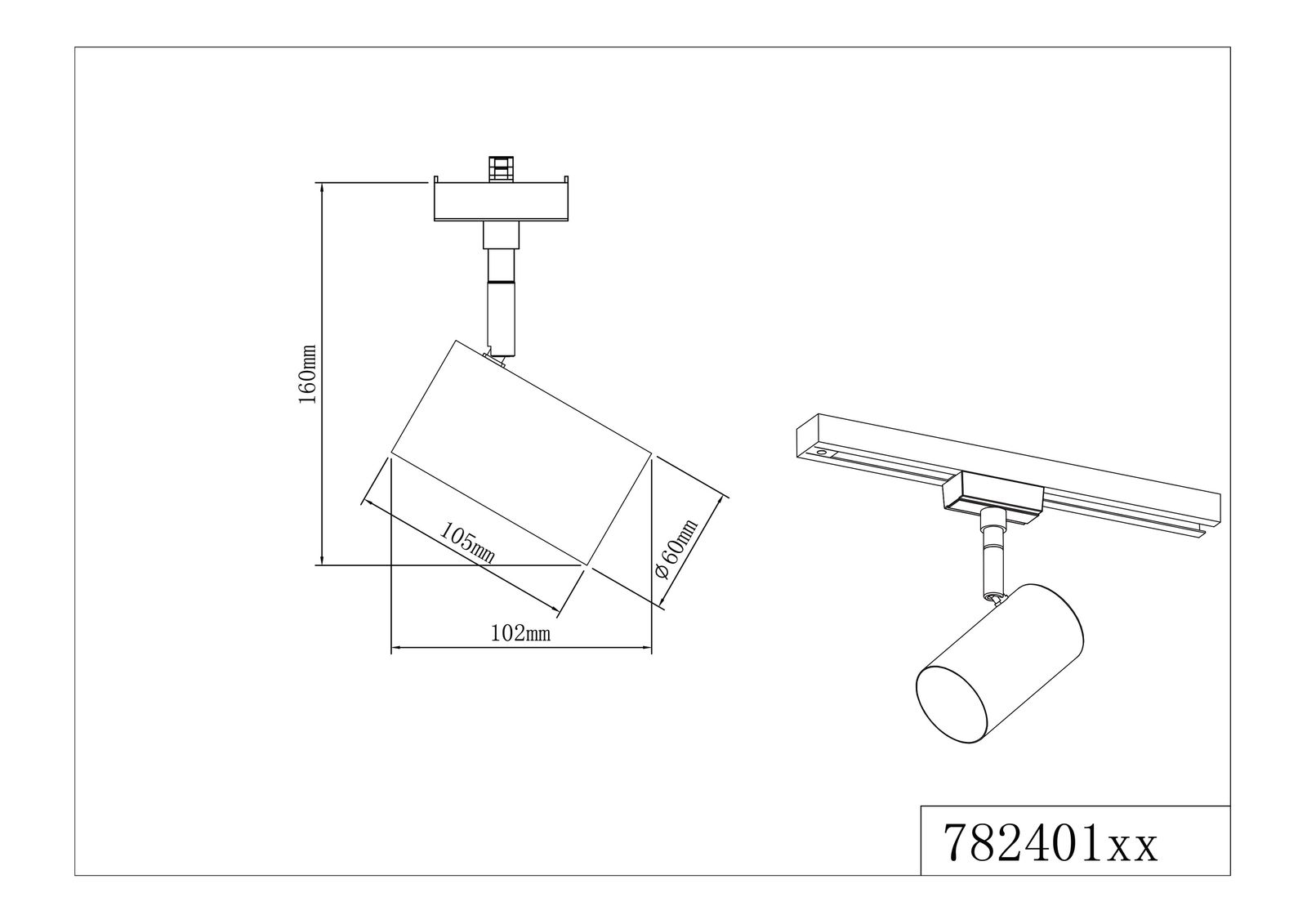 LED-Schienenstrahler 25W MARLEY ws mt ST IP20 2Ph 1LED GU10 102x160x60mm