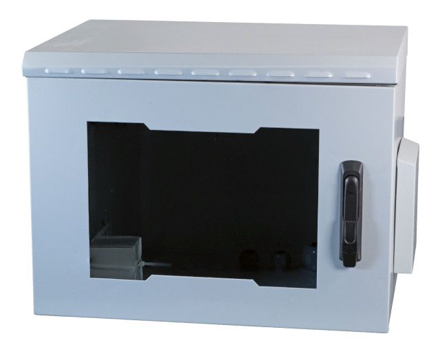 Netzwerkgehäuse ST 450mm 12HE vo 19Zoll 482,6mm(19) IP55 pulverbesch m.Festrahm