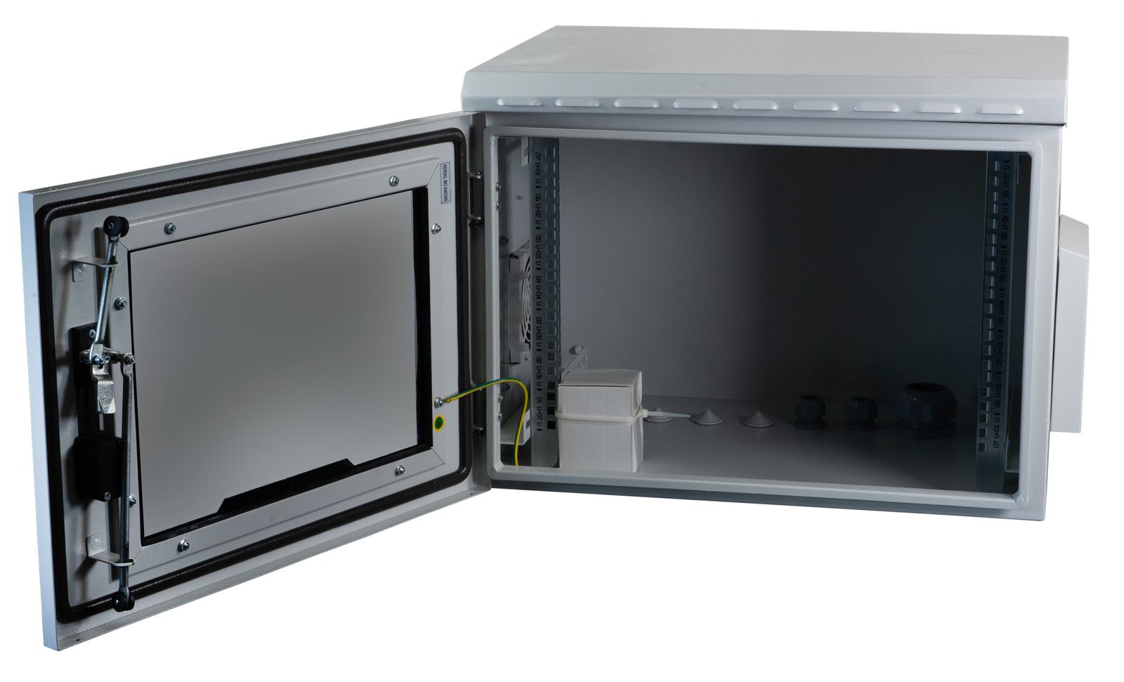 Netzwerkgehäuse ST 450mm 12HE vo 19Zoll 482,6mm(19) IP55 pulverbesch m.Festrahm