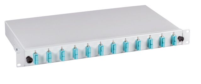 LWL-Patchpanel APC 12f SC-D 1HE OS2 m.Pigtails APC-Ausführung 19Zoll max:12f