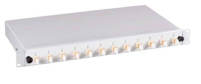 LWL-Patchpanel 24f E2000 1HE OM4 19Zoll m.Pigtails max:24f