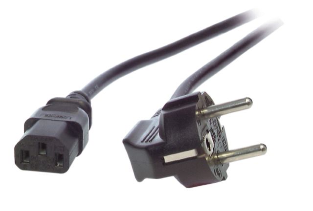 Netzanschlussleitung 1m 3x0,75qmm 10A sw IP20 3-polige Buchse (AU) 0-70°C