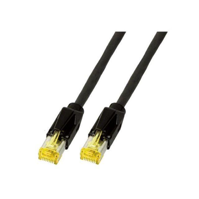 Patchkabel Cat6A 10m sw S/FTP RJ45 AWG26