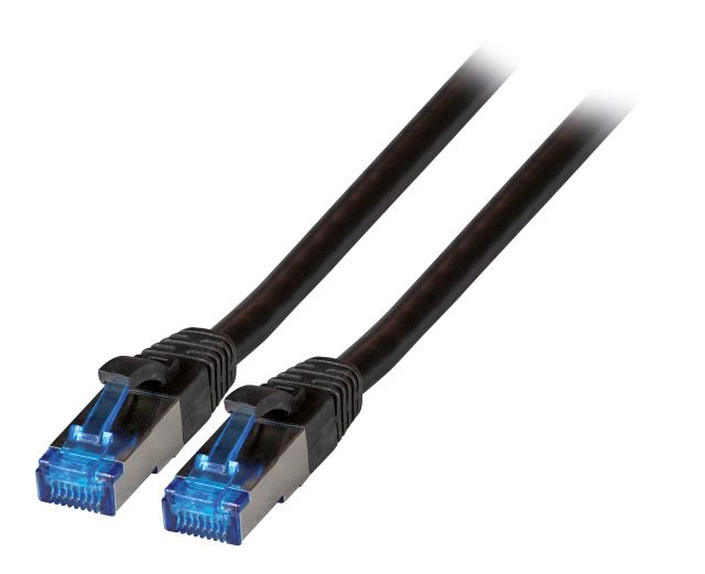 Patchkabel Cat6A 1m sw S/FTP RJ45 AWG26
