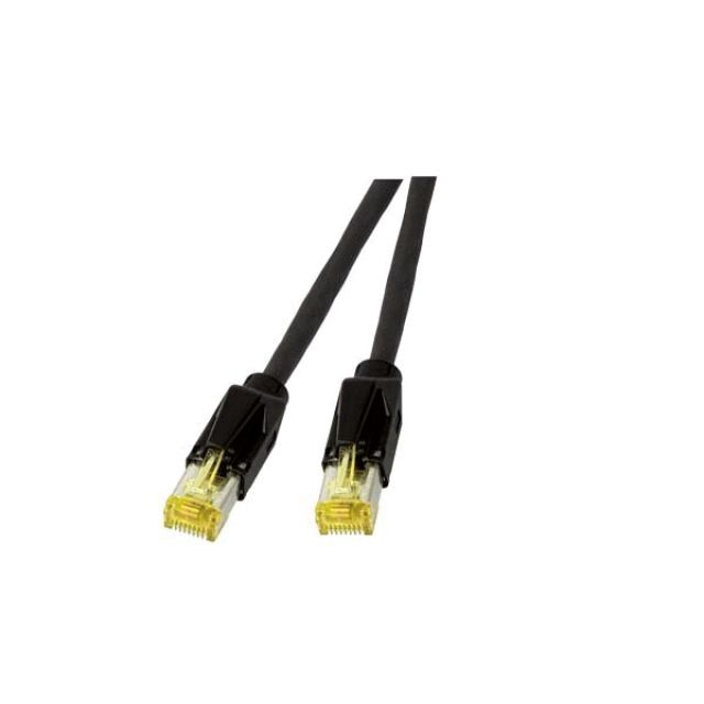 Patchkabel Cat6A 10m sw S/FTP RJ45 AWG27