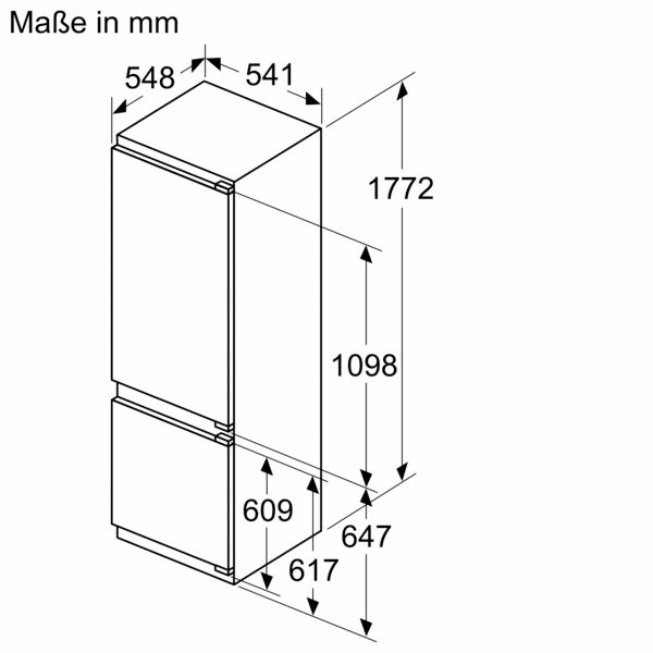 Kühl-/Gefrierkombi EB E ws 200/70l 216kwh 1772x541x545mm 0°-Zone