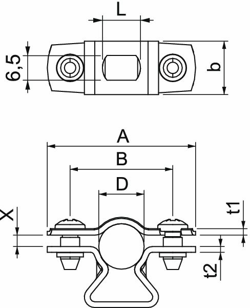 Abstandsschelle 1f Ø12mm geschl Alu hfr