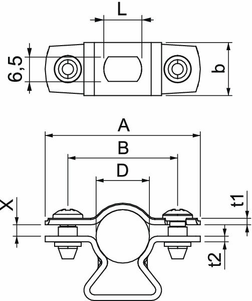 Abstandsschelle 1f Ø14mm geschl Alu hfr