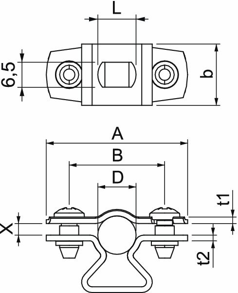 Abstandsschelle 1f Ø10mm geschl VA hfr