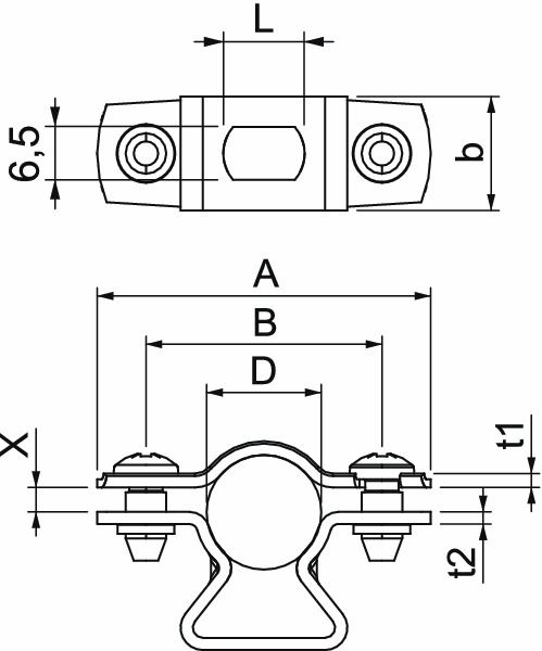 Abstandsschelle 1f Ø14mm geschl VA hfr