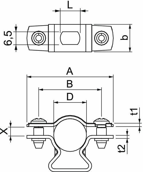 Abstandsschelle 1f Ø17mm geschl VA hfr