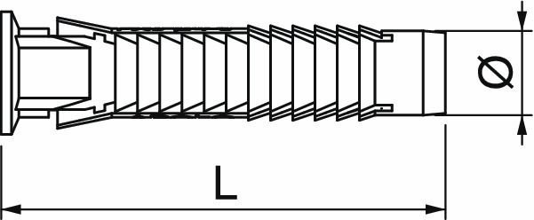Universaldübel Ø6x30mm Kst PE 30mm Ø3,5-5mm Polyethylen (PE) m.Rand