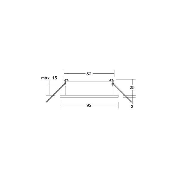 LED-Einbaustrahler 14W Konv ws mt IP20 RF:mt 1LED Alu Ø/EB82mm