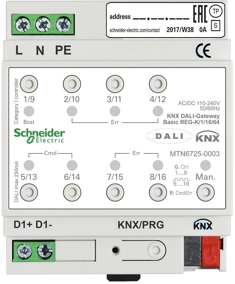 Gateway DALI KNX REG 100-230V LED 4TE m.LED-Anz IP20