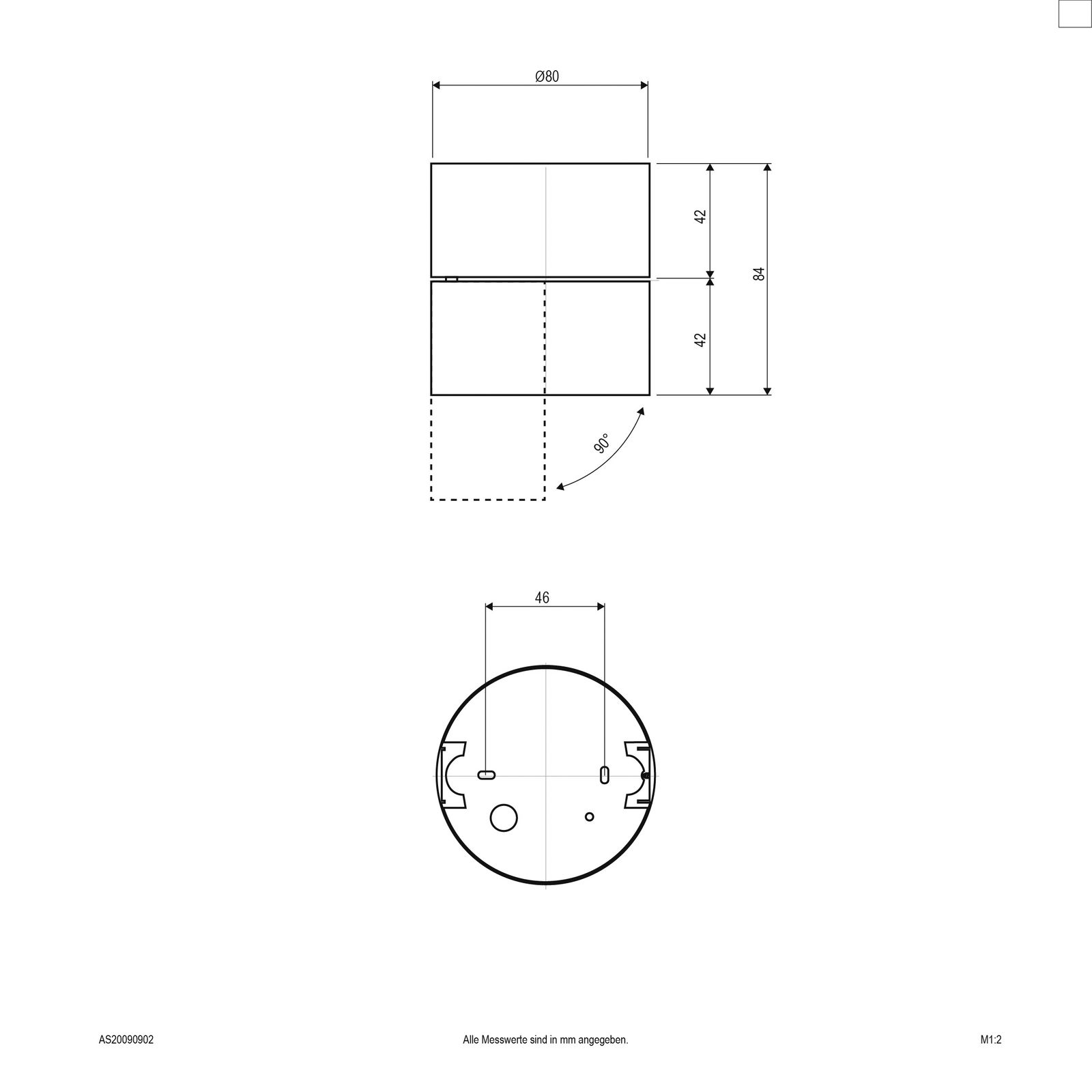 LED-Anbaustrahler 9W 3000K 750lm Konv sw mt 1LED Alu IP20 RF:hochglänzend