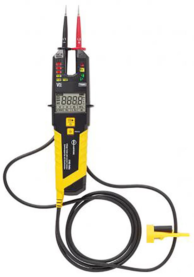 Spannungsprüfer 1p CAT.IV 0-1500V LED Drehfeldrichtungsanzeige Batt opt