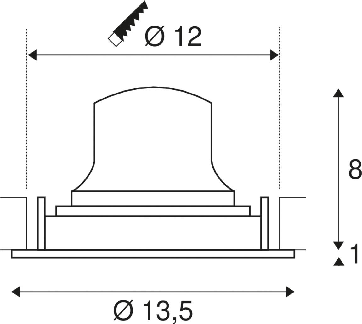 LED-Einbaustrahler 17,55W 2700K 1550lm Konv sw mt 1LED Alu IP20 RF:hochglänzend