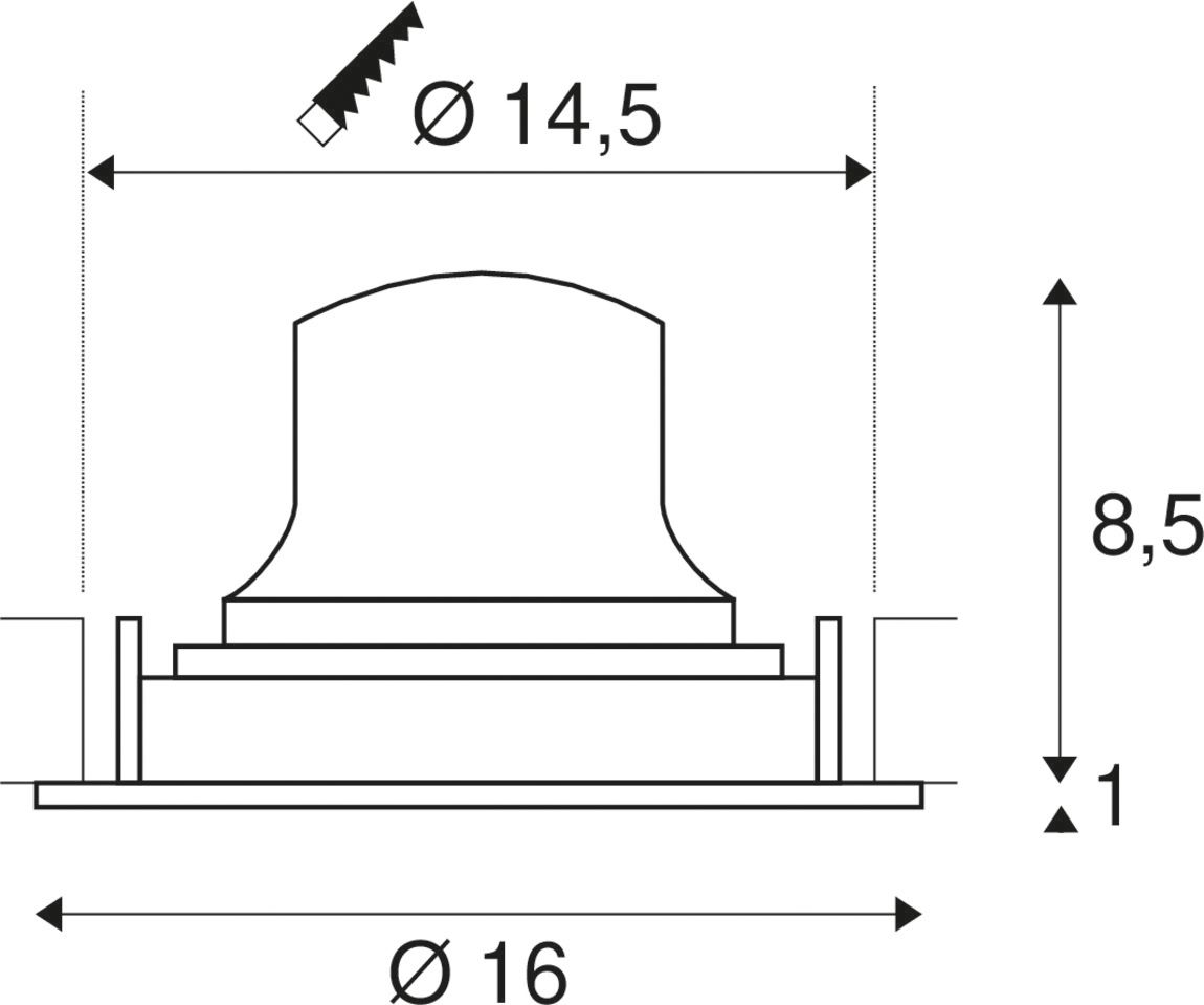 LED-Einbaustrahler 25,4W 2700K 2250lm Konv sw mt 1LED Alu IP20 RF:matt