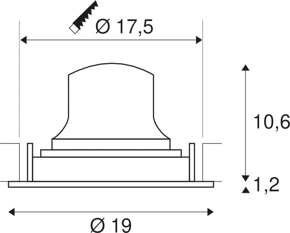 LED-Einbaustrahler 37,4W 2700K 3400lm Konv sw mt 1LED Alu IP20 RF:hochglänzend
