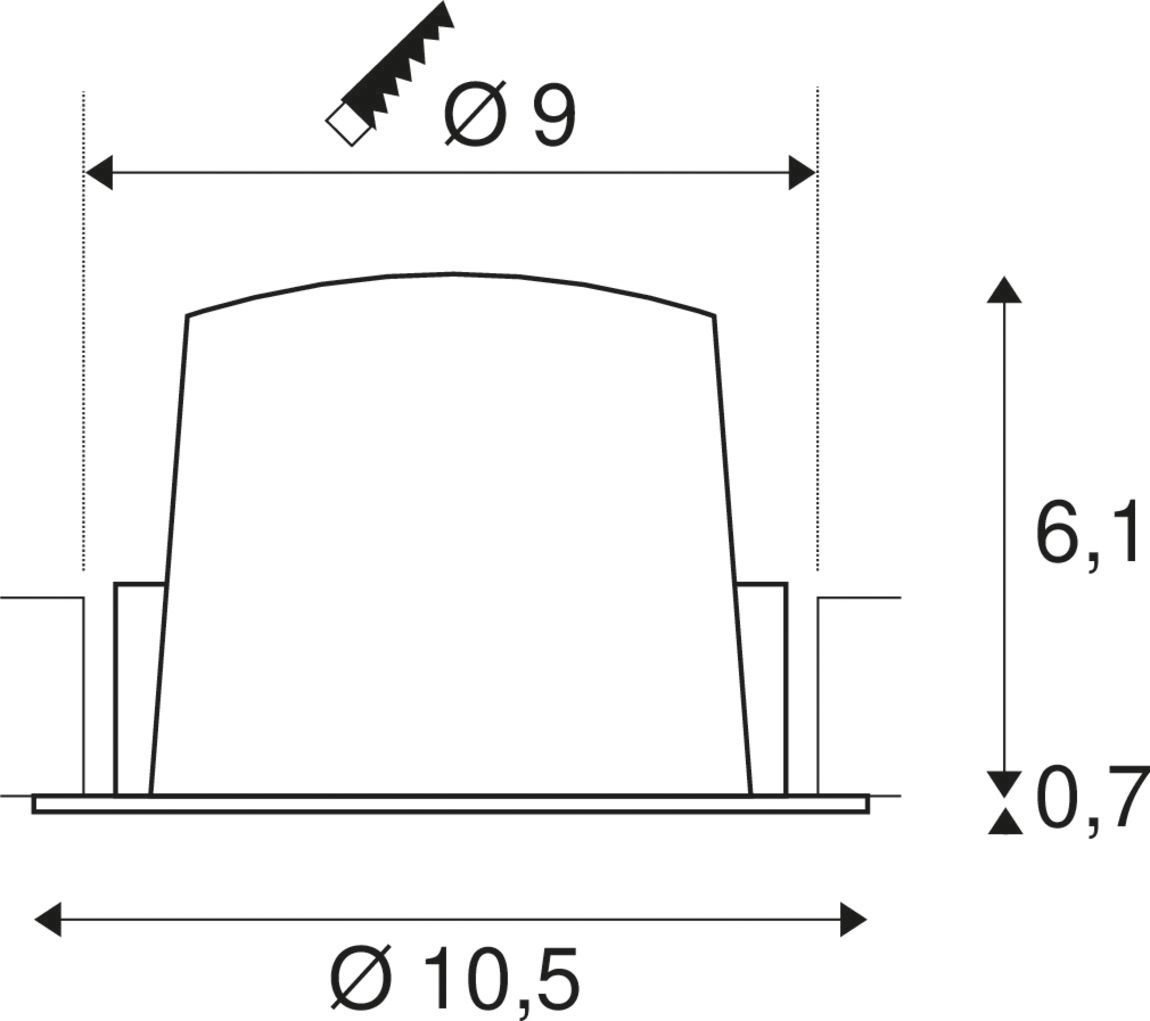 LED-Einbaustrahler 17,55W 2700K 1550lm Konv sw mt 1LED Alu IP20 RF:hochglänzend
