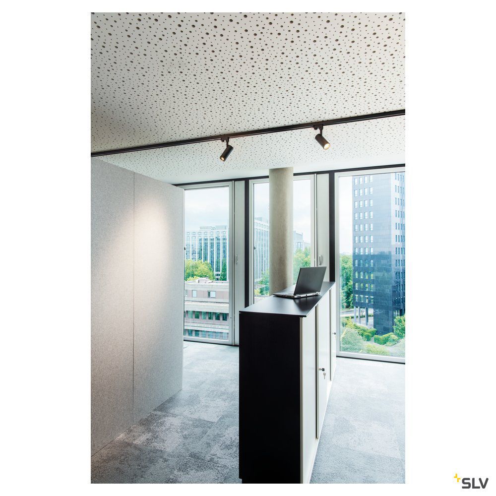 LED-Schienenstrahler 8W 3000K 1050lm Alu Konv sw mt 1LED IP20 RF:hochglänzend 3Ph