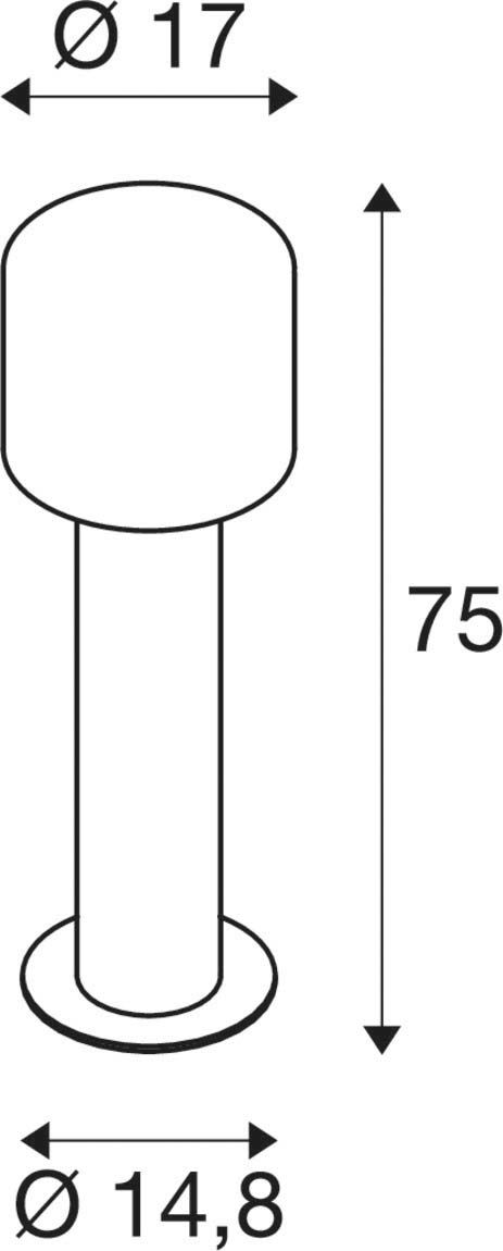 LED-Pollerleuchte 9,2W IP65 3000-4000K 630lm 1LED anth Alu Gl_tr