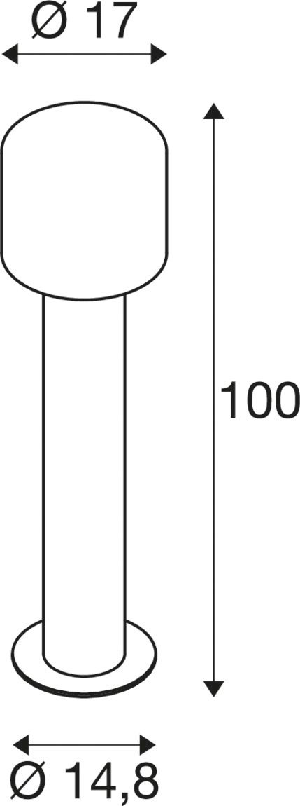 LED-Pollerleuchte 9,2W IP65 3000-4000K 630lm 1LED anth Alu Gl_tr