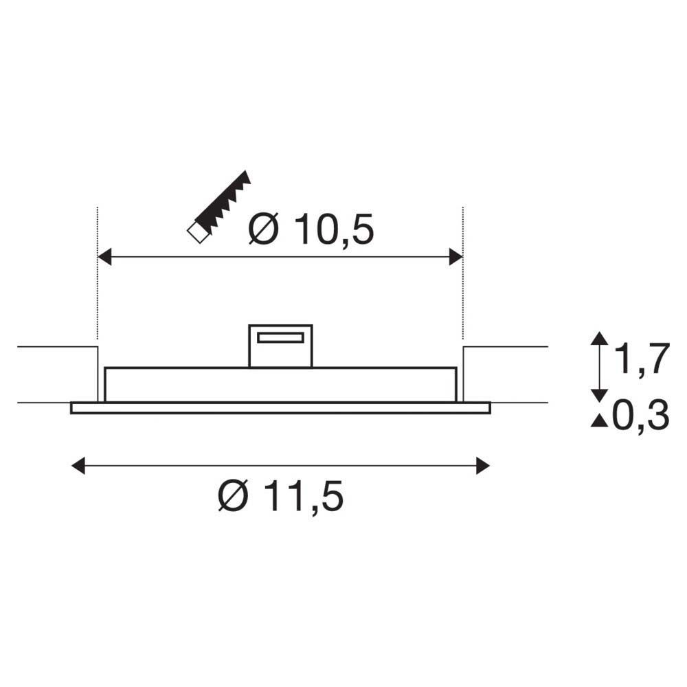 LED-Einbaustrahler 6W 4000K 470lm Konv ws mt 1LED Alu IP20 Ø/EB105mm