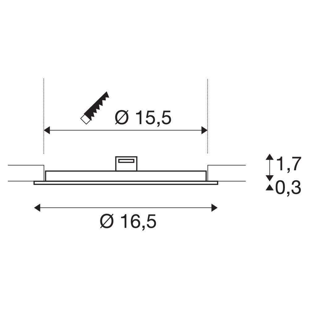 LED-Einbaustrahler 12W 4000K 990lm Konv ws mt 1LED Alu IP20 Ø/EB165mm