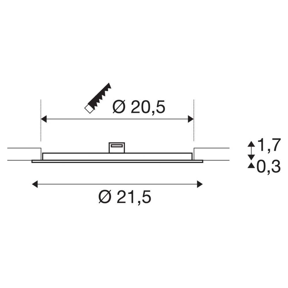 LED-Einbaustrahler 13W 4000K 1300lm Konv ws mt 1LED Alu IP20 Ø/EB205mm