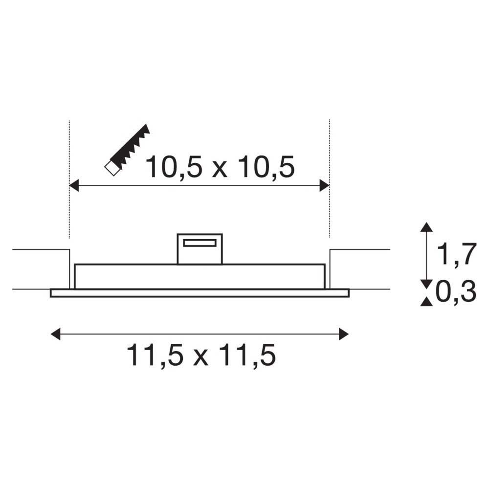 LED-Einbaustrahler 6W 4000K 440lm Konv ws mt 1LED Alu IP20 115x115x20mm