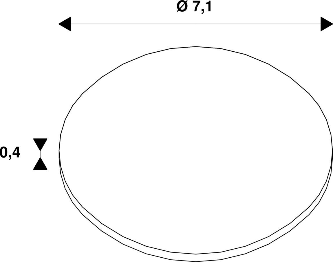 Abblendung sw sym direkt Kst Ø71x4mm